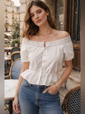 Vintage Edwardian Victorian White Cotton Crochet Corset Cover